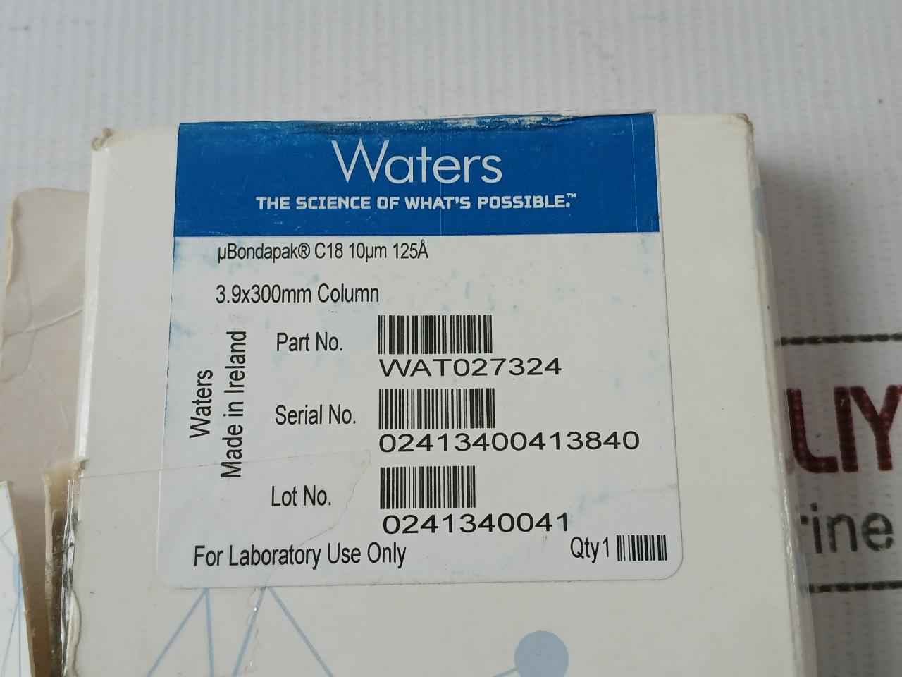 Waters Wat027324 Bondapak C18 Column 10 Micrometer 3.9 X 300mm