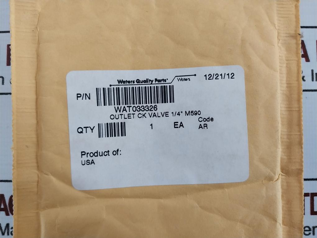 Waters Wat033326 Outlet Check Valve 1/4" M590