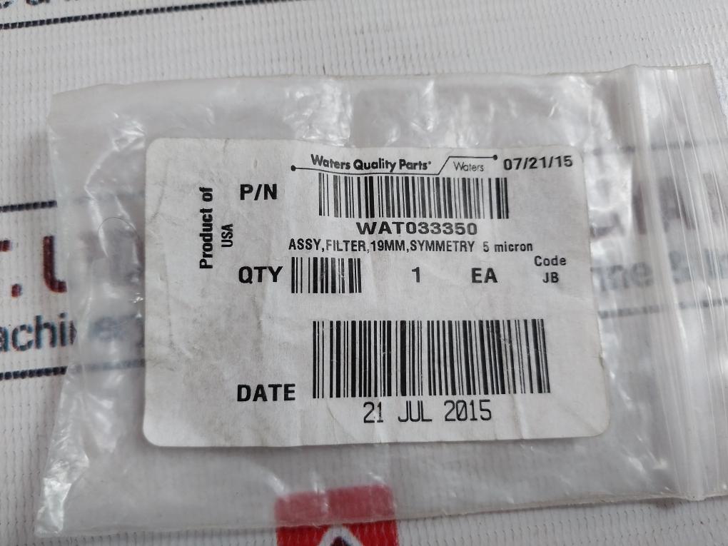 Waters Wat033350, 5 Micron 19 Mm Symmetry Filter Assembly Code: Jb