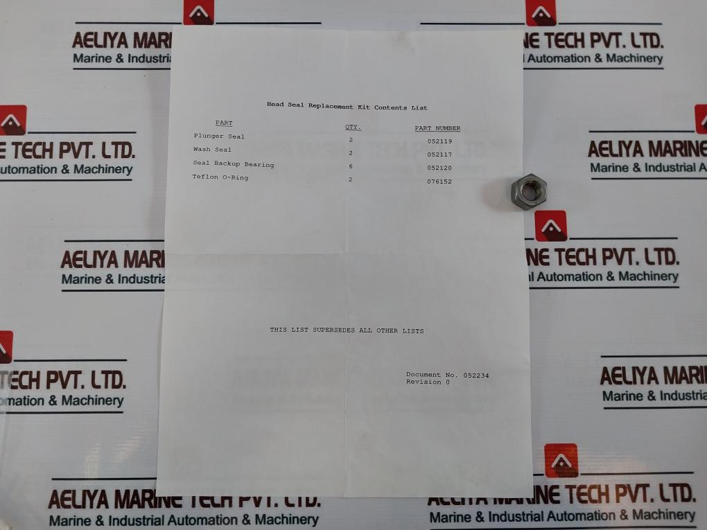 Waters WAT052233 LC2000 Plunger Seal, Teflon O-Ring, Wash Seal, Bearing Kit