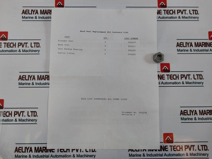 Waters WAT052233 LC2000 Plunger Seal, Teflon O-Ring, Wash Seal, Bearing Kit