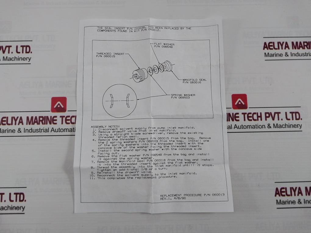 Waters Wat069503 Inlet Manifold Seal Set With Spring Wat060015 Wat098548