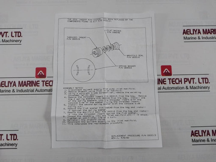 Waters Wat069503 Inlet Manifold Seal Set With Spring Wat060015 Wat098548