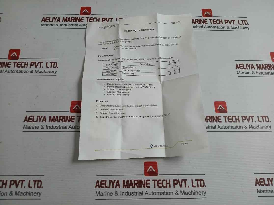 Waters Wat069581 Pump Seal Kit W/Spring With New Condition