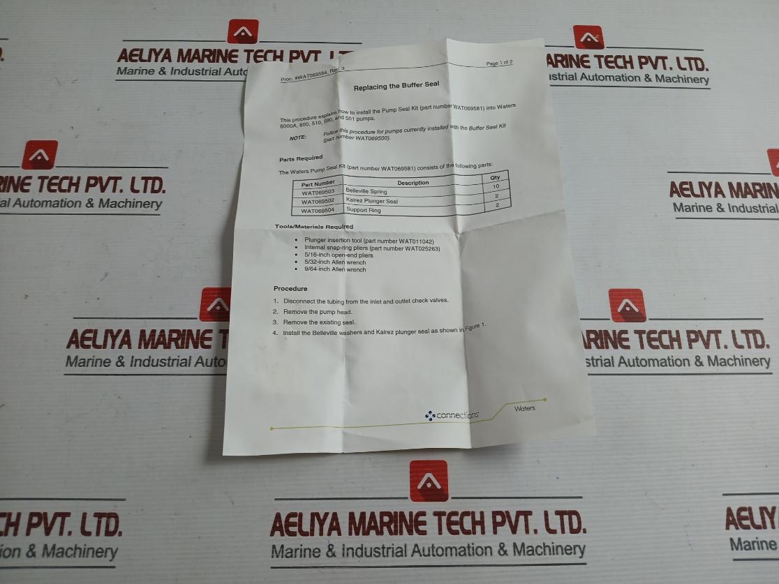 Waters Wat069581 Pump Seal Kit W/Spring With New Condition