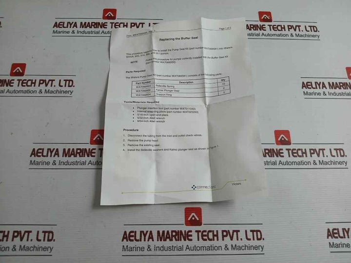 Waters Wat069581 Pump Seal Kit W/Spring With New Condition