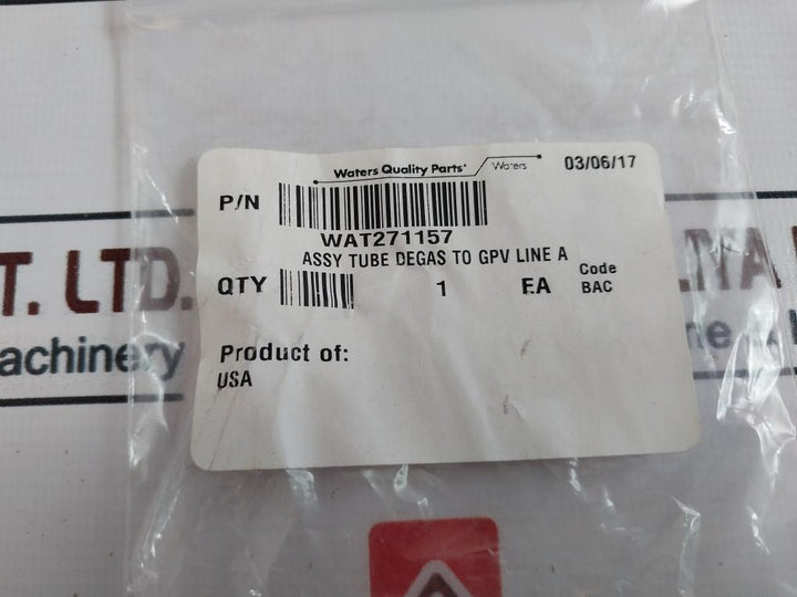 Waters WAT271157 Assembly Tube Degas To GPV Line A BAC