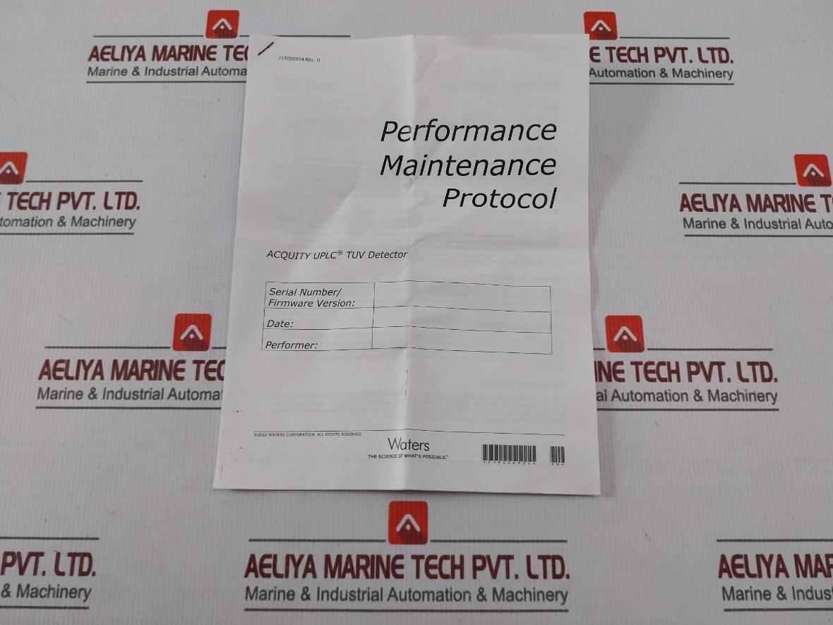 Waters 201000281 Acquity Pda/Tuv 2489/2998 Performance Maintenance Kit