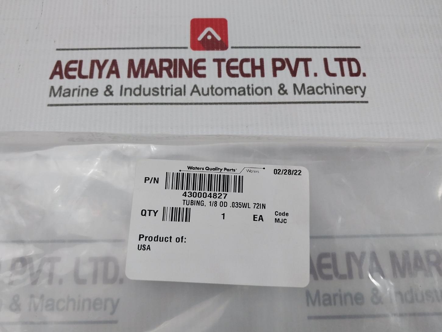 Waters 430004827 Tubing, 1/8 Od .035Wl 72In