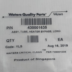 Waters 700003159 Heater Bypass Tube Assy Long 430001635 1/4 Hex 304 Ss