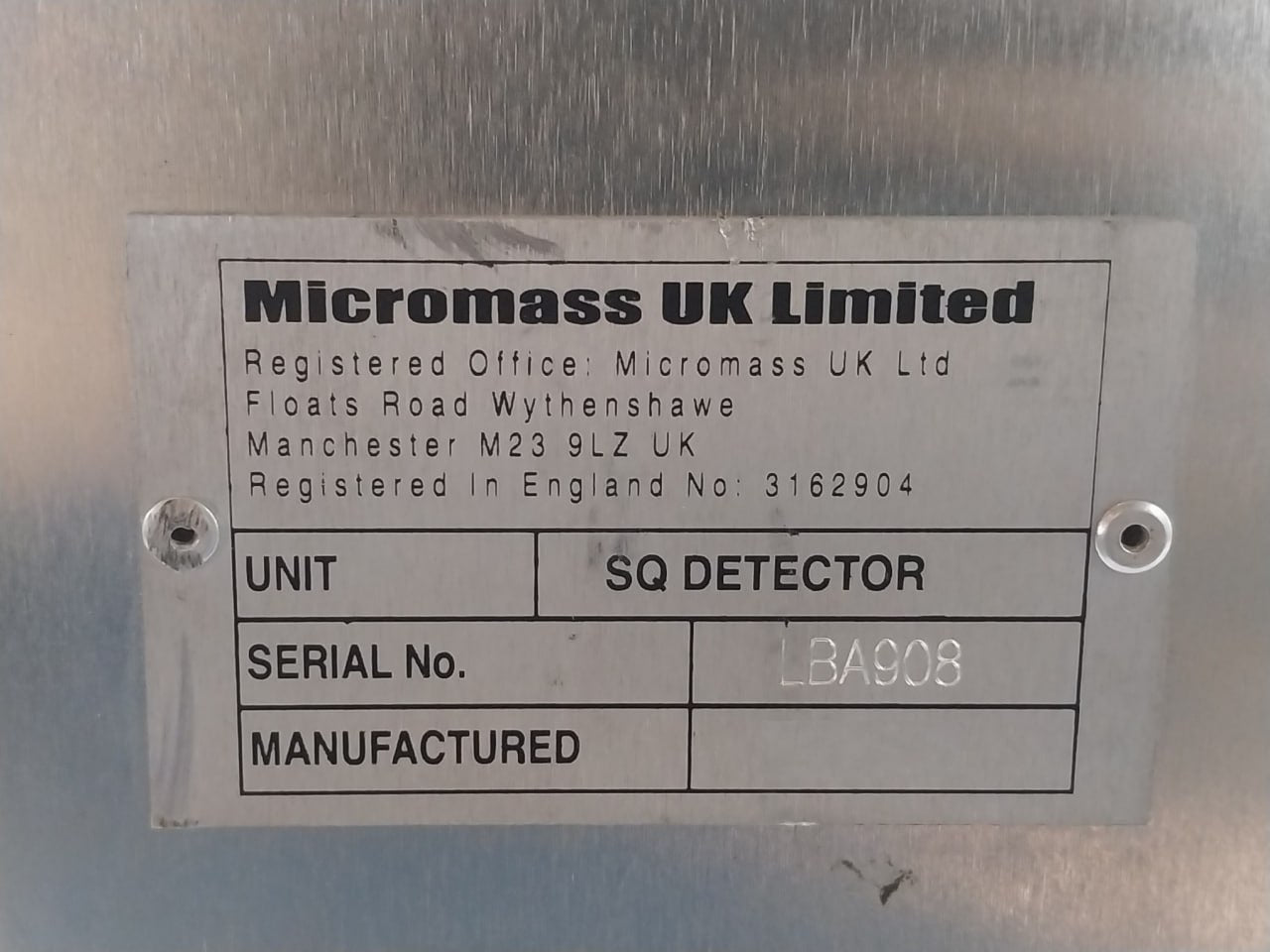Waters Lba Acquity Ultra Performance Liquid Chromatography Sq Detector 200-240V