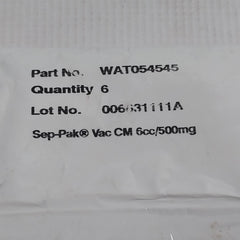 Waters Wat054545 Sep-pak Cartridge Vac Cm 6Cc/500Mg (1 Pkt = 6 Pcs)