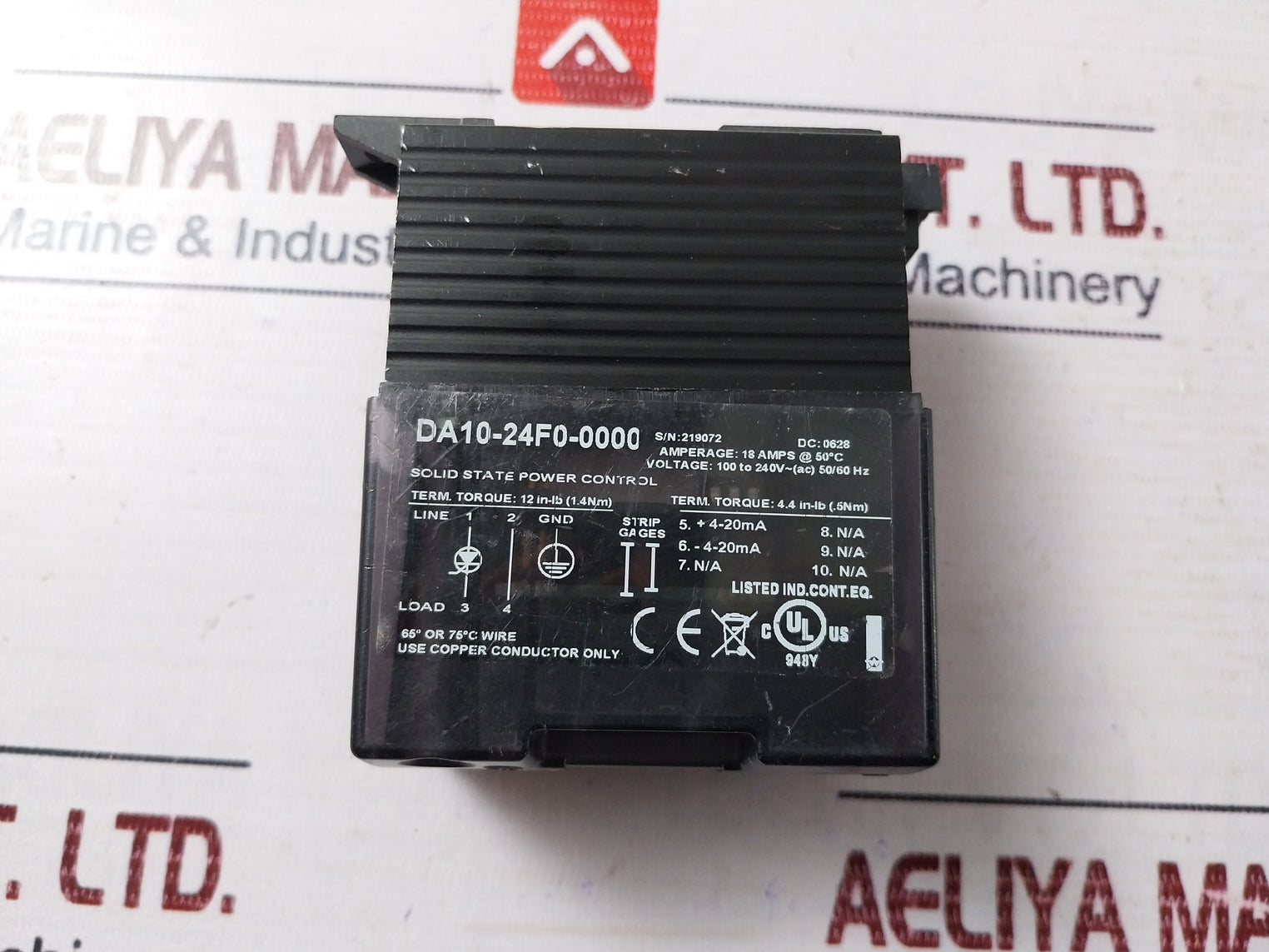 Watlow Da10-24F0-0000 Solid State Power Control 100 To 240V 50/60 Hz