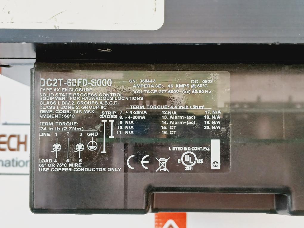 Watlow Dc2T-60F0-s000 Din-a-mite Solid State Process Controller 60°C