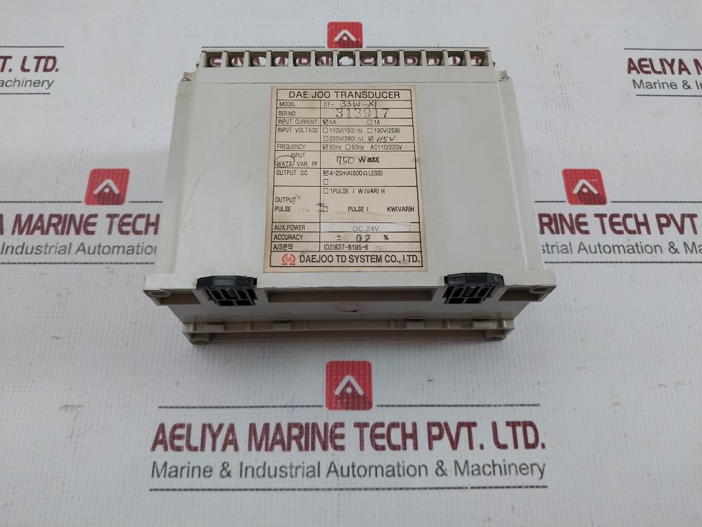 Watt Transducer Dt- 33W-xl Dae Joo 5A 115V 60Hz