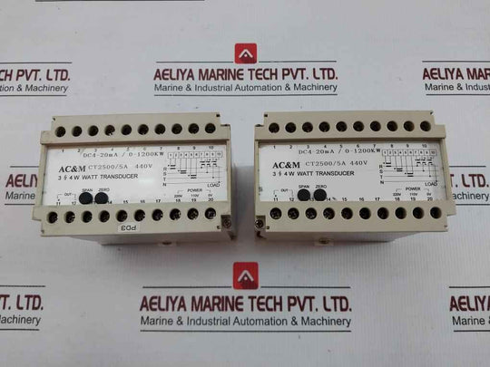 Watt Transducer Tdw-cybaca Input: 3 4W 440V Ct 2500/5A Ac&M