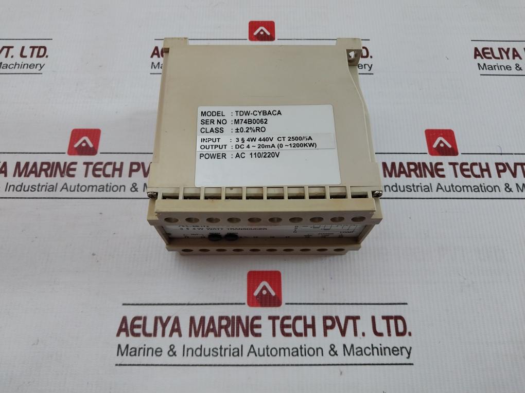 Watt Transducer Tdw-cybaca Input: 3 4W 440V Ct 2500/5A Ac&M