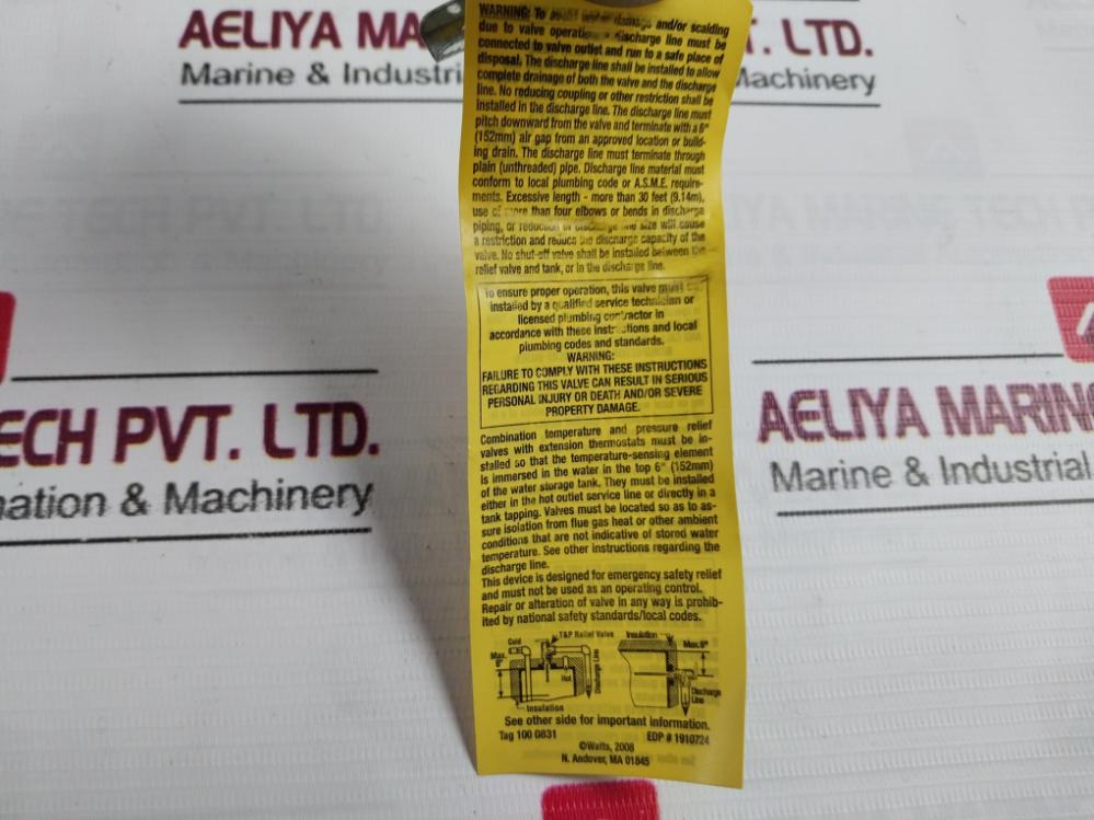 Watts M15 Reseating Temperature And Pressure Relief Valve 150 Psi