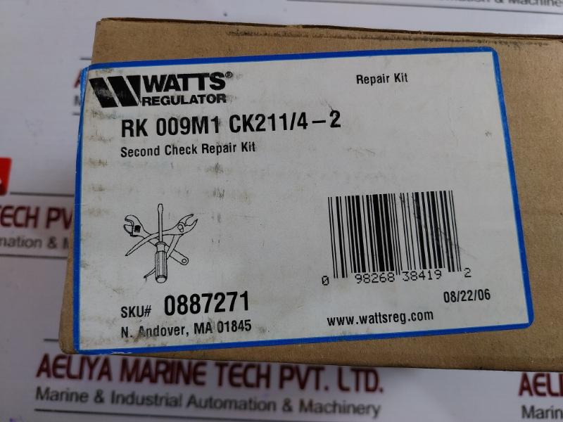 Watts Regulator Rk 009m1 Ck211/4-2 Second Check Repair Kit