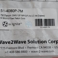 Wave2Wave Solution 8 Strand Fiber Patch Cord 51-4080P-7M