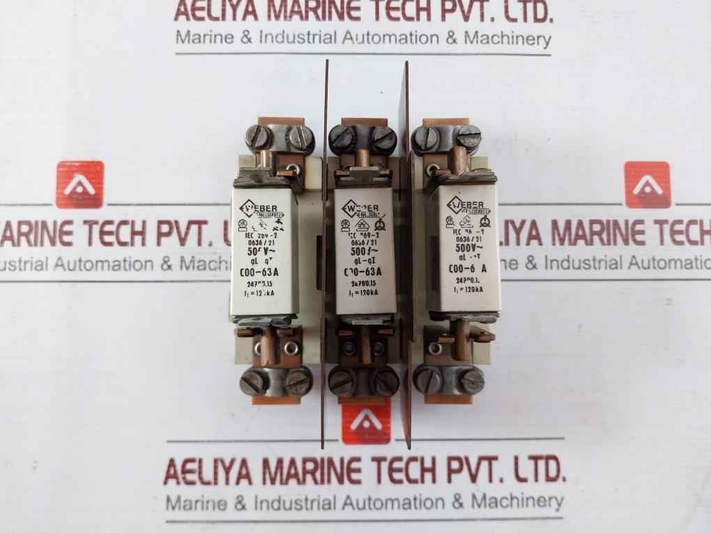 Weber 0636/21 Fuse Holder With Fuses Iec 269-2 500V