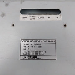 Weeco Wt19-3125 Touch Monitor Converter Ac 90-230V 12 Vdc