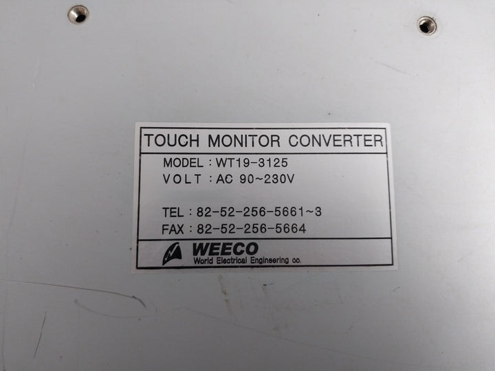 Weeco Wt19-3125 Touch Monitor Converter 12Vdc Ac 90-230V