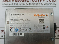 Weidmueller Pro Eco 240W 24V 10A Switch-mode Power Supply Unit 24V-10A 22-28V