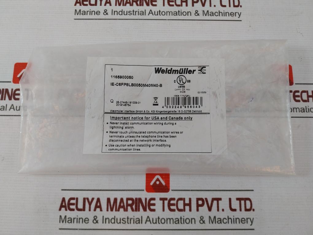 Weidmuller 1165900050 Ethernet/ Networking Cables Ie-c6Fp8Lb0050M40M40-b