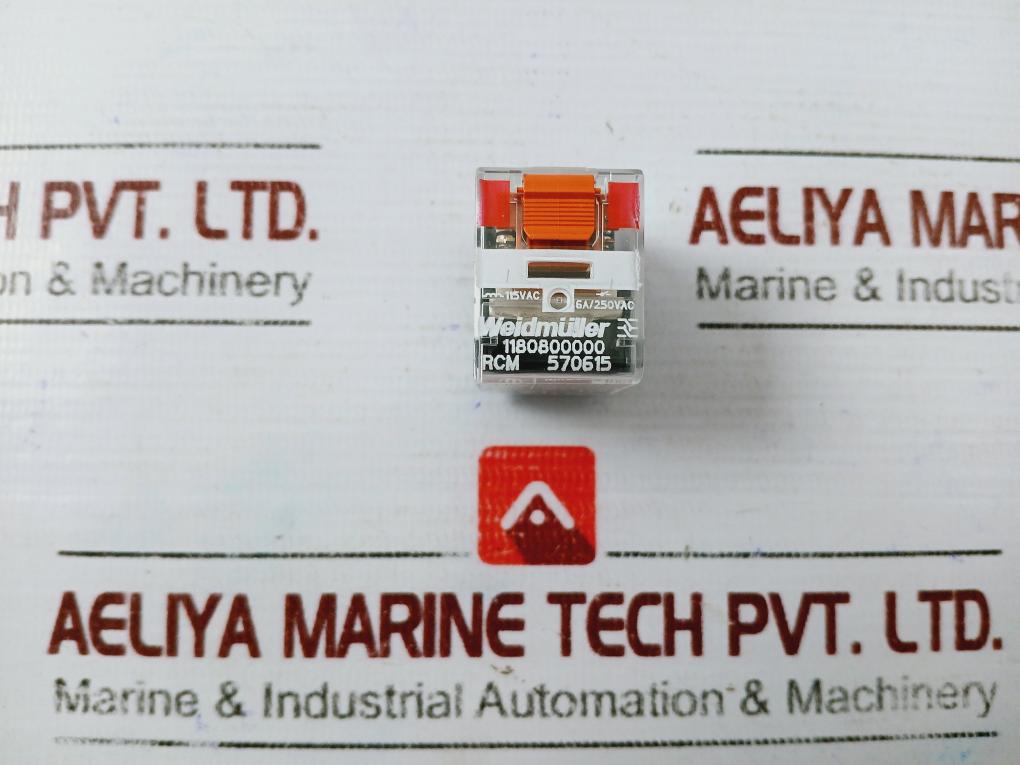 Weidmuller 1180800000 Relay, 6a/250vac, 115vac