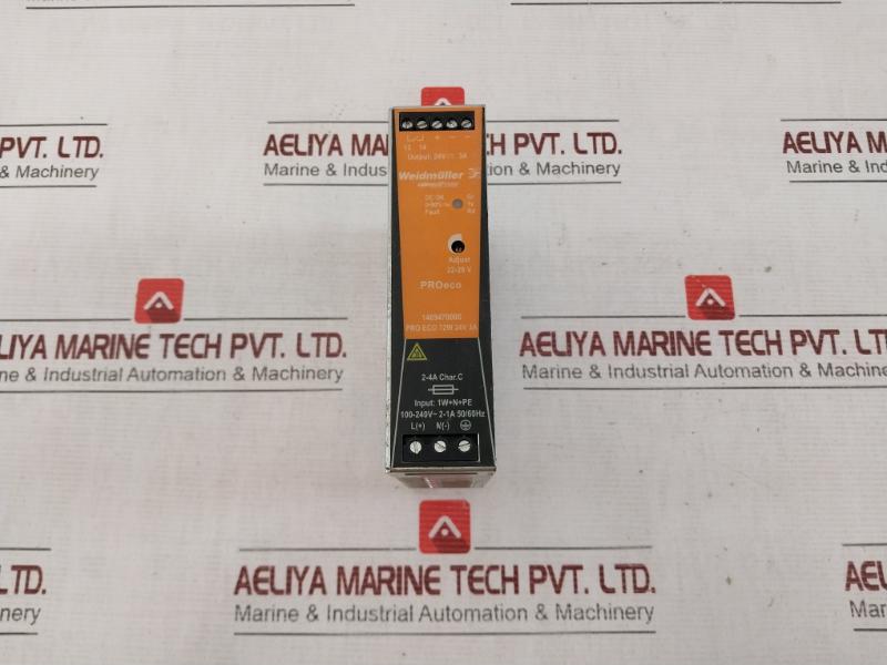 Weidmuller 1469470000 Din-rail Power Supply Pro Eco 72W 24V 3A 100-240V 50/60Hz