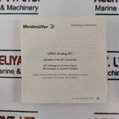 Weidmuller 832709 W408-00A6 Analogue Isolator