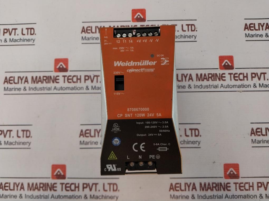 Weidmuller 8708670000 Power Supply Module 100-120V 3.0A