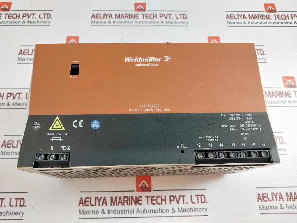 Weidmuller 8778870000 Power Supply 24V 20A