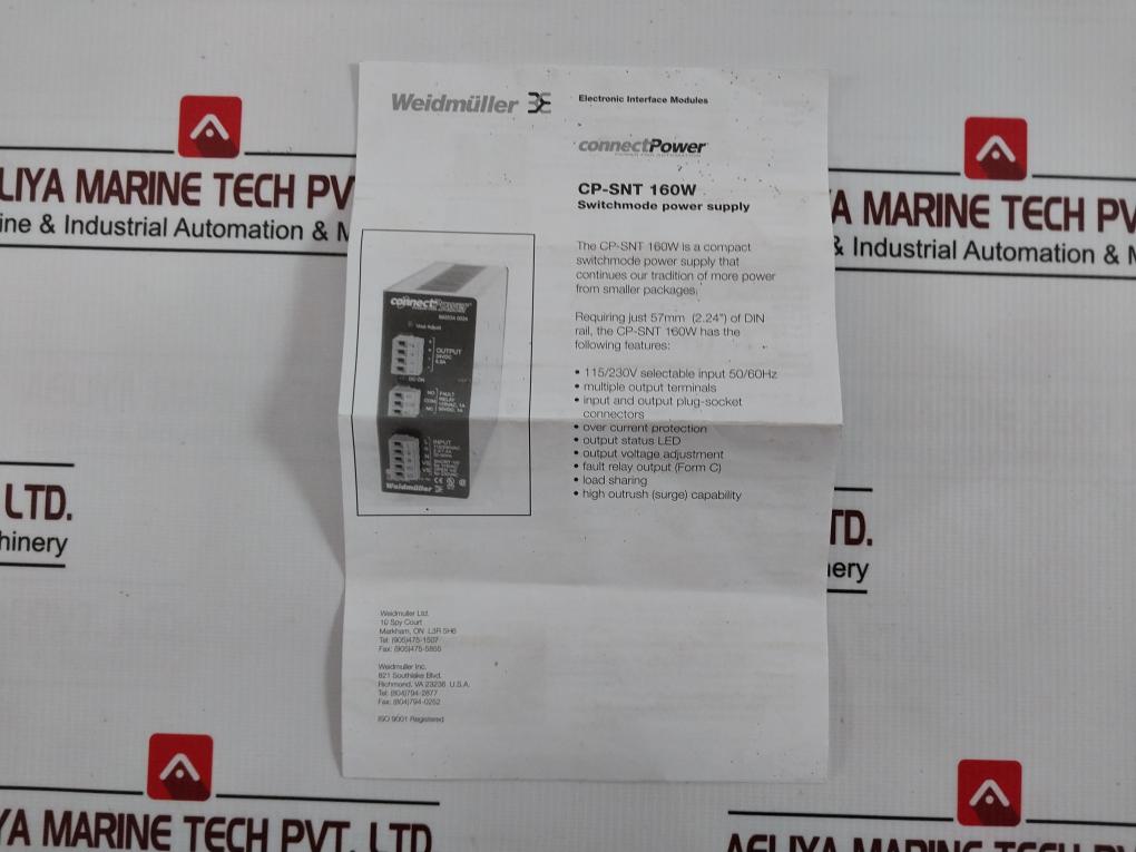 Weidmuller 992534 0024 Connectpower Power Supply Module Cp-snt 160W 115/230Vac