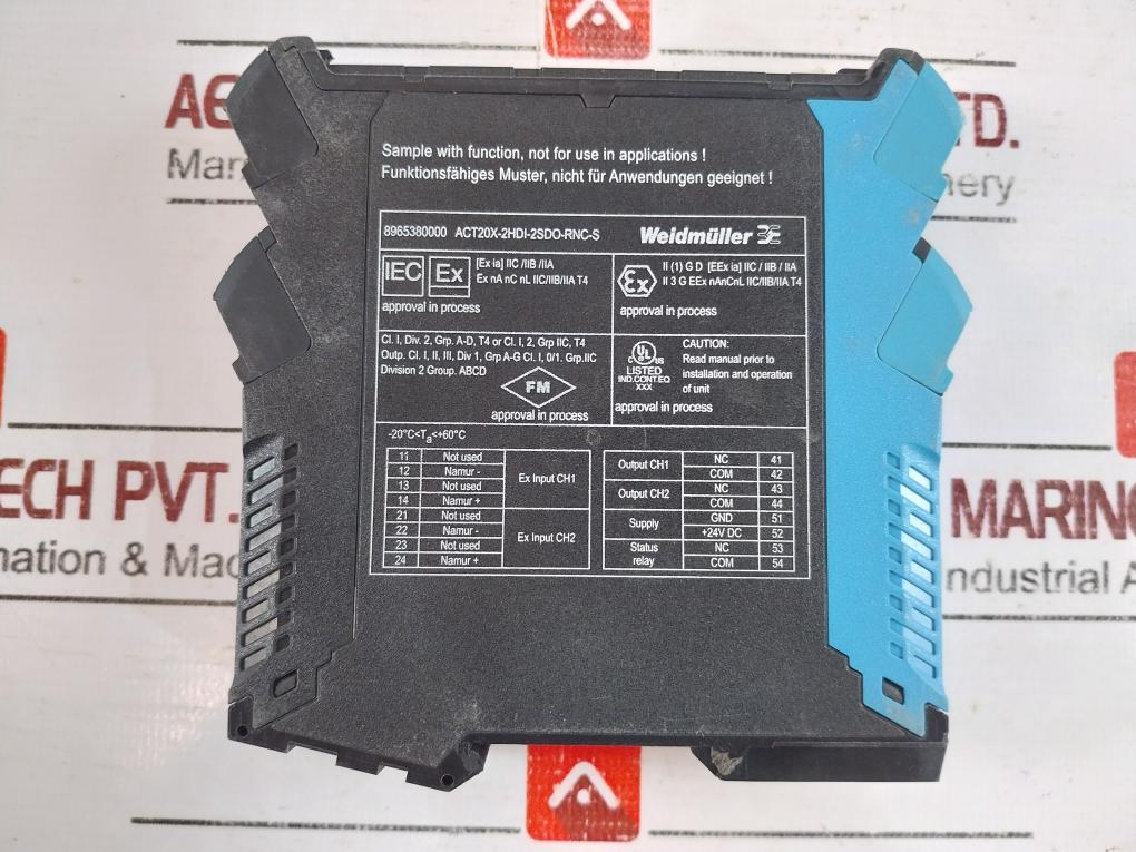 Weidmuller Act20X-2Hdi-2Sdo-rnc-s 8965380000 Ex Signal Isolating Converter