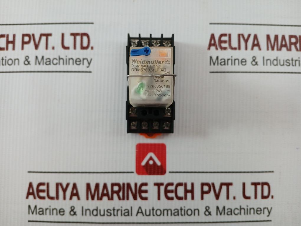Weidmuller Miniature Plug-in Electromagnetic Relay 24V Drm570024Lt Au