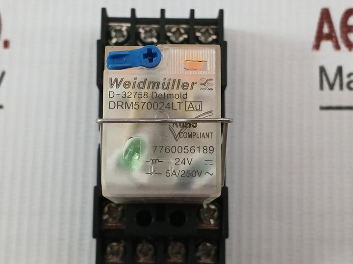 Weidmuller Miniature Plug-in Electromagnetic Relay 24V Drm570024Lt Au