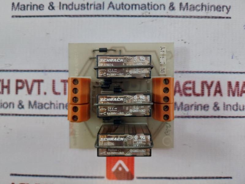 Weidmuller P7045 Shutdown Pc Board Schrack 10A/250Vac 3 Relay Module 5A