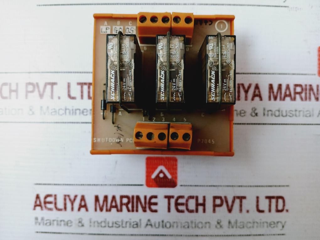 Weidmuller P7045 Shutdown Pc Board Schrack 10a/250vac 3 Relays Module