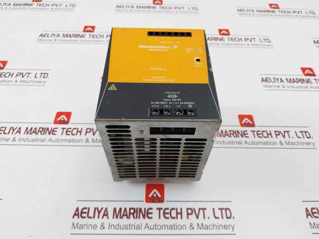 Weidmuller Pro Eco3 480W 24V 20A Din Rail Power Supply 3X400-500V 50/60Hz