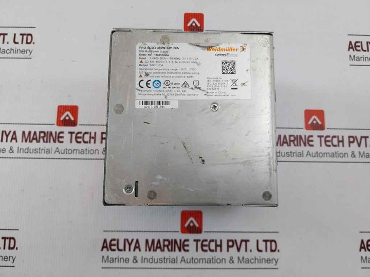 Weidmuller Pro Eco3 480W 24V 20A Din Rail Power Supply 3X400-500V 50/60Hz