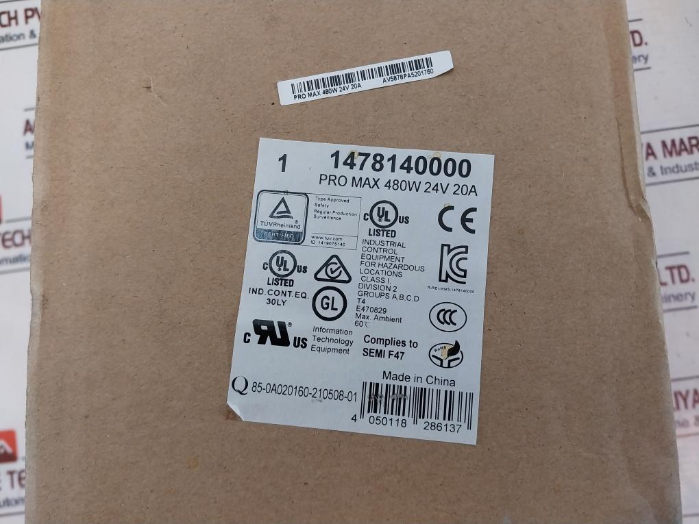 Weidmuller Pro Max 480W 24V 20A Power Supply