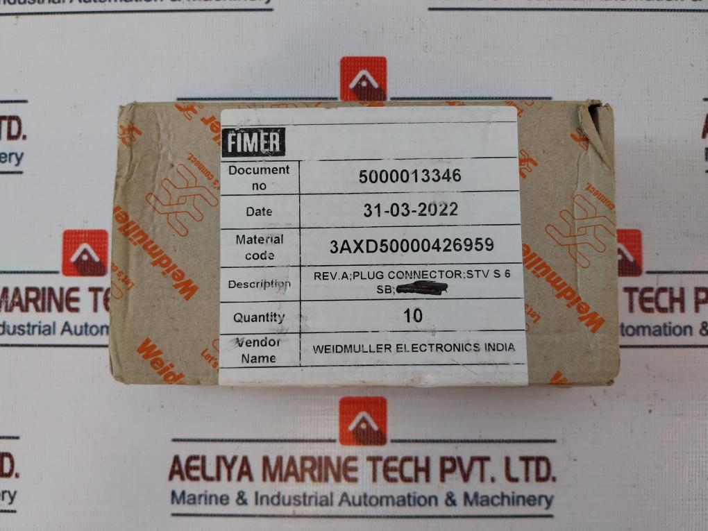 Lot Of 10X Weidmuller Stv S 6 Sb Plug Connector