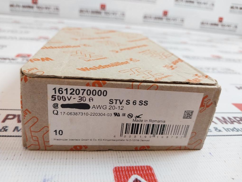 Weidmuller Stv S 6 Ss Plug In Connector Terminal Block 30A 500V Awg 20-12