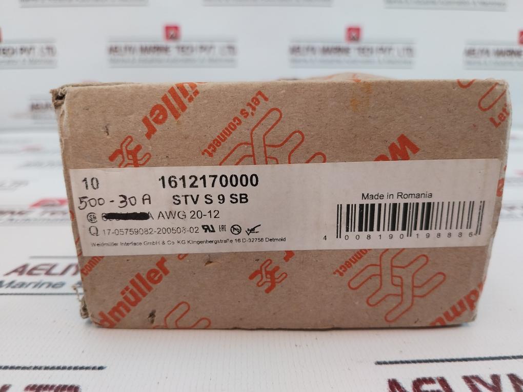Weidmuller Stv S 9 Sb Plug-in Connector 500V 1612170000