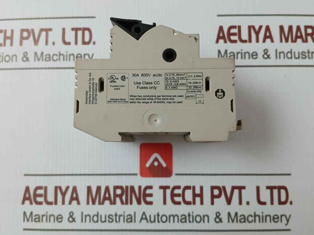 Weidmuller Wsi 25/2 Cc Fuse Terminal 30a 600v Ac/dc