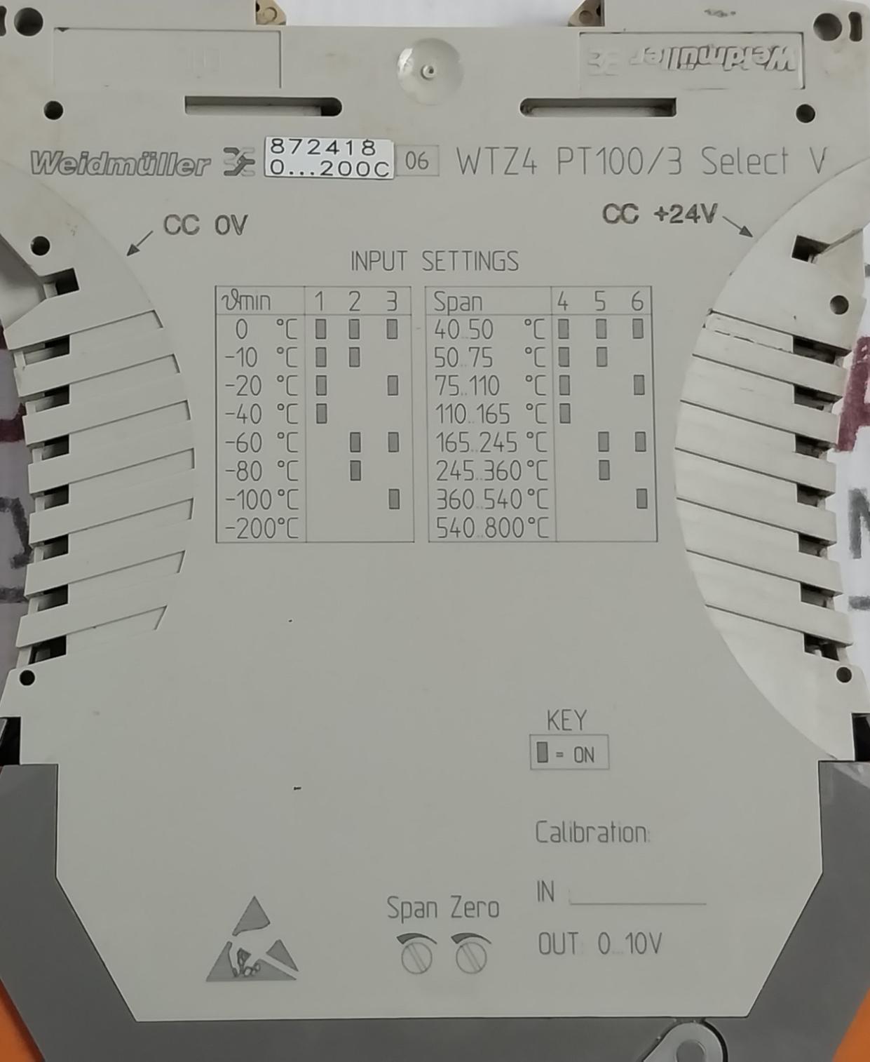 Weidmuller Wtz4 Pt100/3 Product Cotalogue 843213 24V