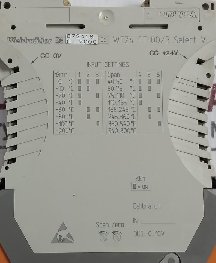 Weidmuller Wtz4 Pt100/3 Product Cotalogue 843213 24V