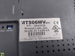 Weintek Mt506Mv Hmi Touch Screen Panel Display 10-90%Rh 370 Ma At 24Vdc